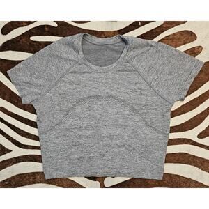 Lululemon Swiftly Tech Cropped Short-Sleeve Shirt 2.0 Grey 8 Gym Athletic Top